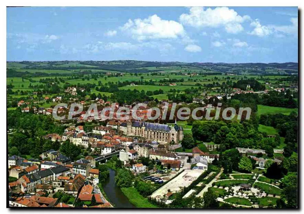 Lapalisse (Allier) — Allgemeine Luftaufnahme und das Schloss — S.A.D. Stück des Rathauses, 03210 Vichy - Vorderseite