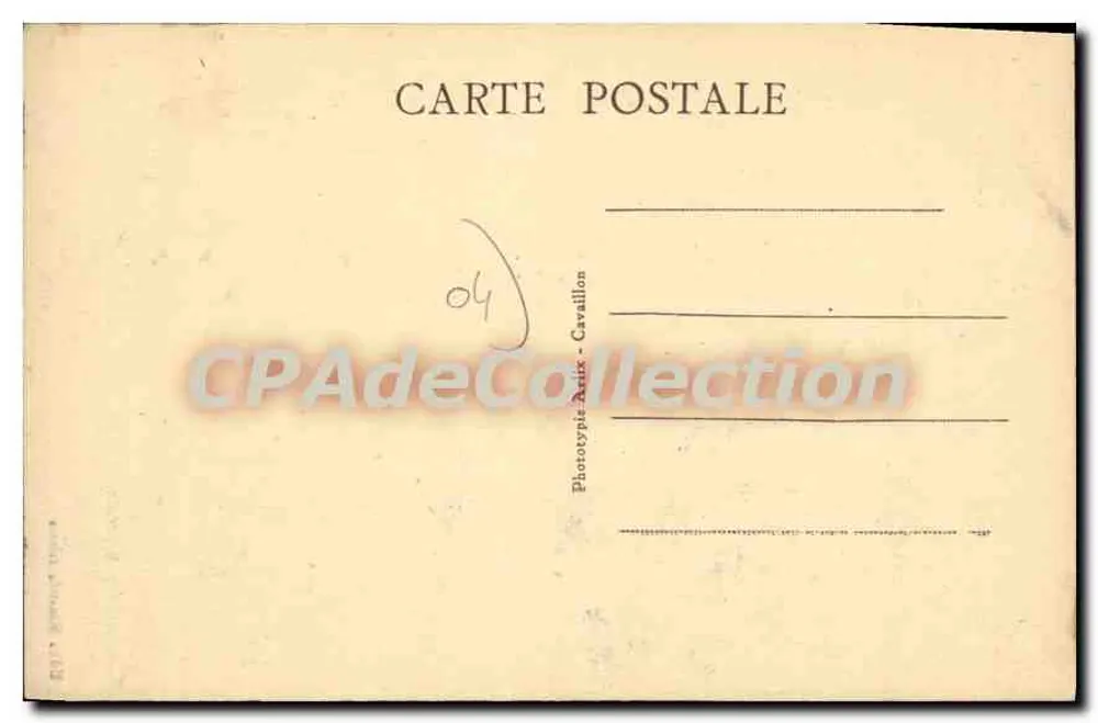 Castellane (B.-A.) — Sommerbahnhof, Denkmal für die Toten und die Uhr — Phototypie Ants-Cavallion - Rückseite