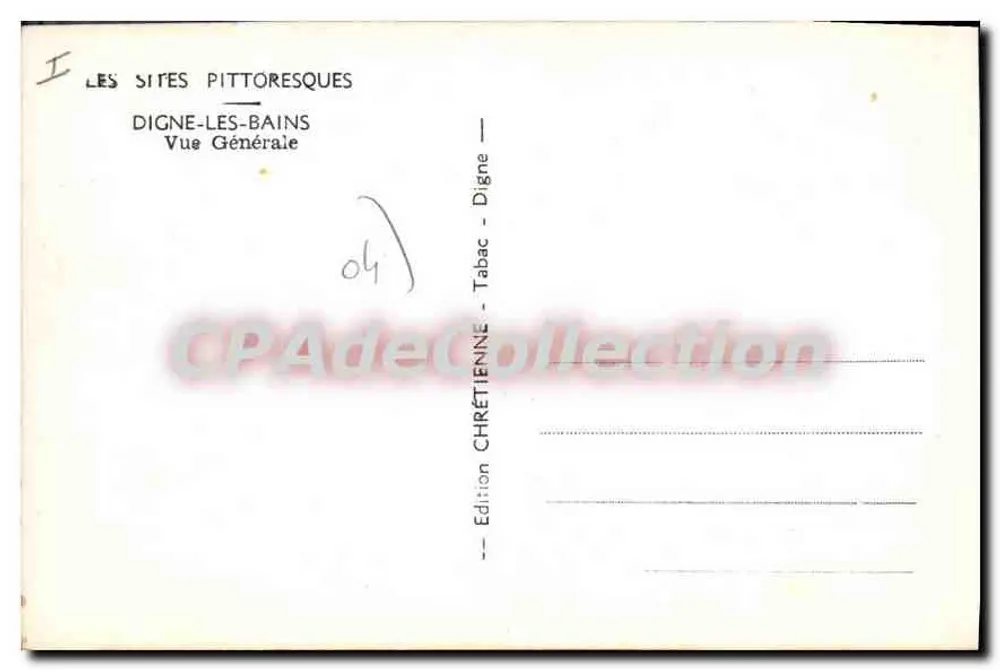 Digne-les-Bains — Allgemeine Ansicht — Edition Chrétienne - Rückseite