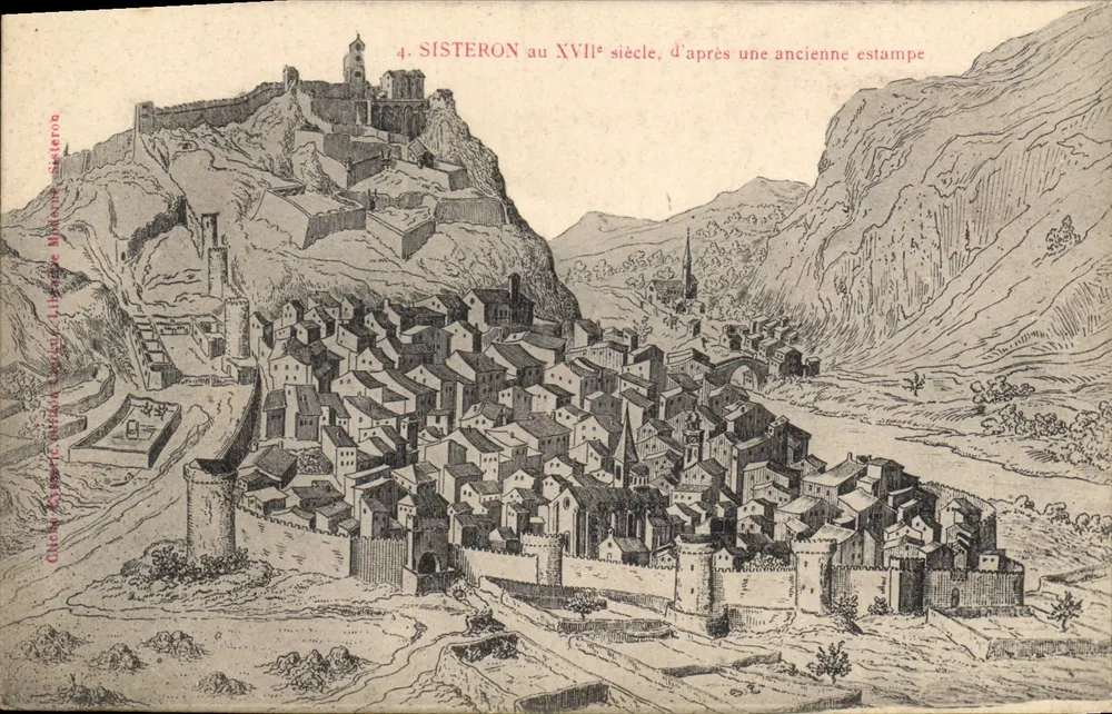 Sisteron im 17. Jahrhundert, nach einer alten Kupferstich — Chez Rissert, Verlag, SISTERON - Vorderseite