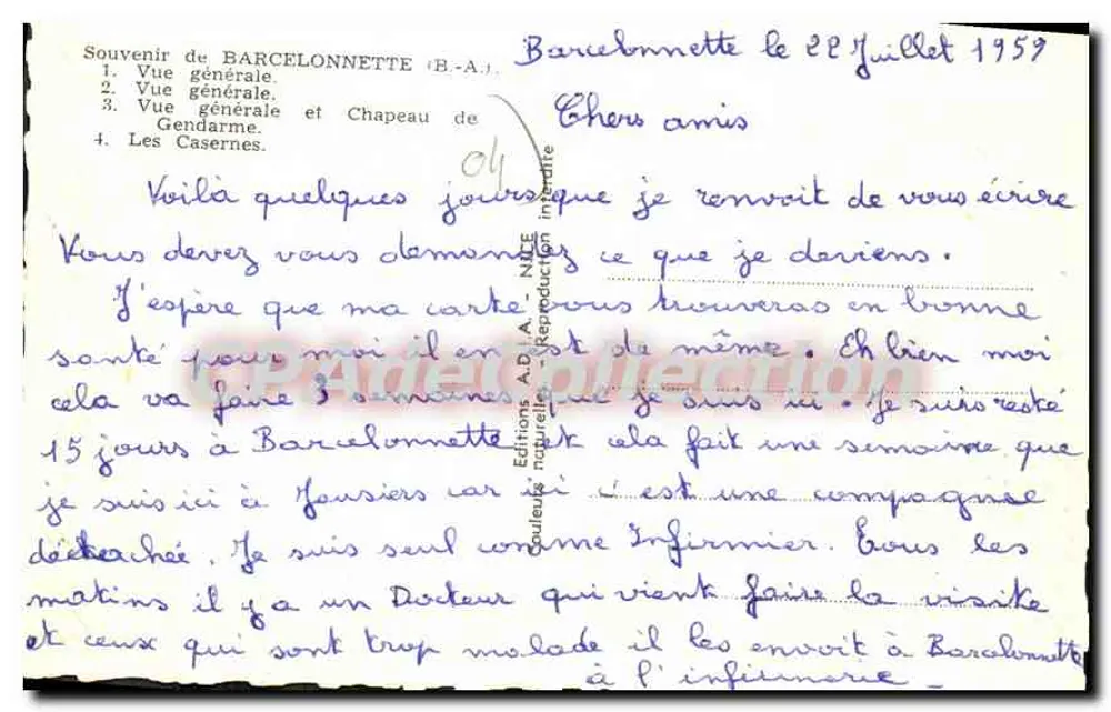 Barcelonnette — Erinnerung an Barcelonnette — Éditions A.D.-NICE - Rückseite