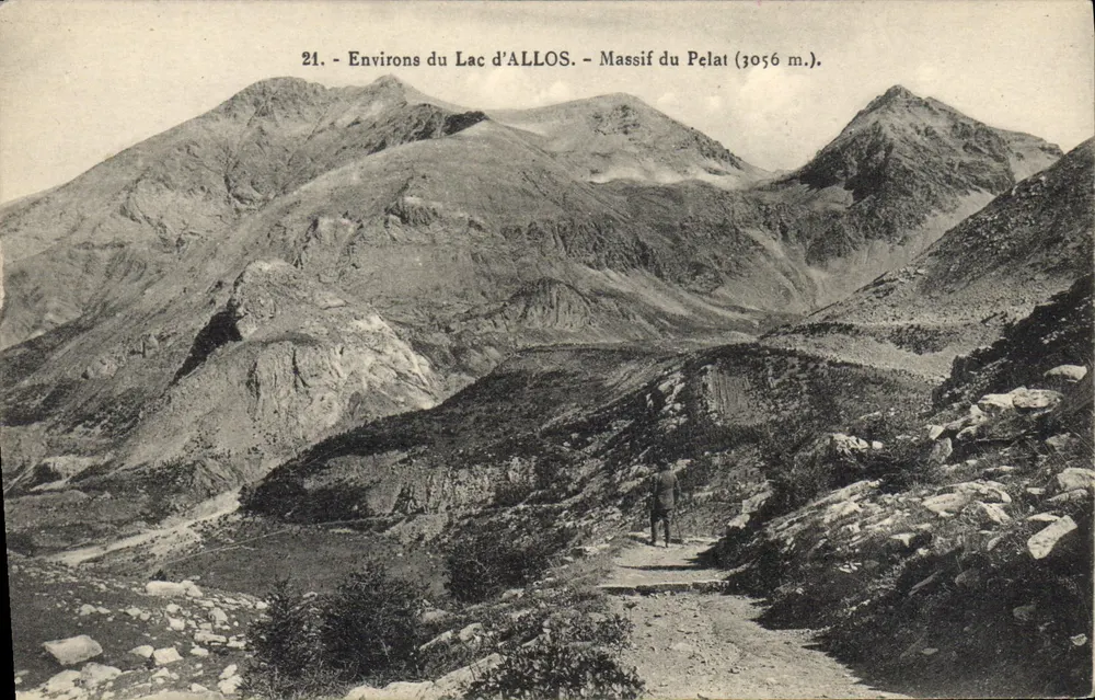 Arredores do Lago de ALLOS - Massif do Pelat (3056 m.) — Carta postal n°21 - Frente