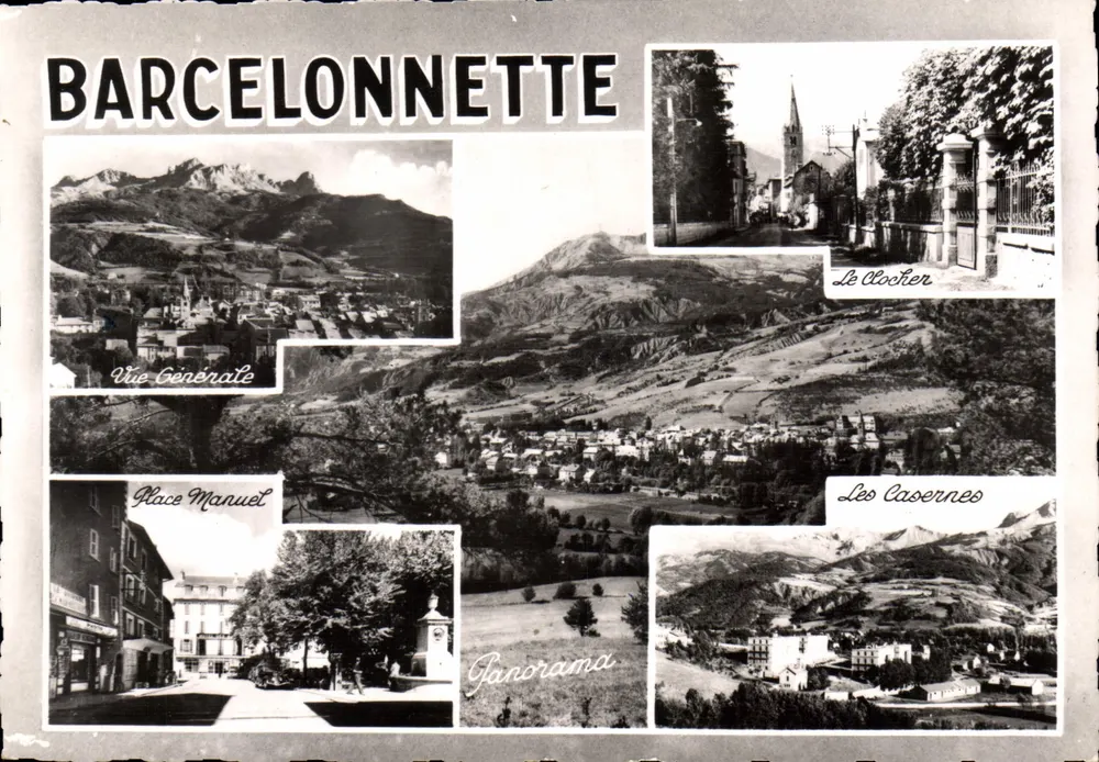 Barcelonnette — Allgemeiner Blick, Place Manuel, Der Turm, Die Kasernen — Société d'Éditions de l'Alpe, 6532 - Vorderseite