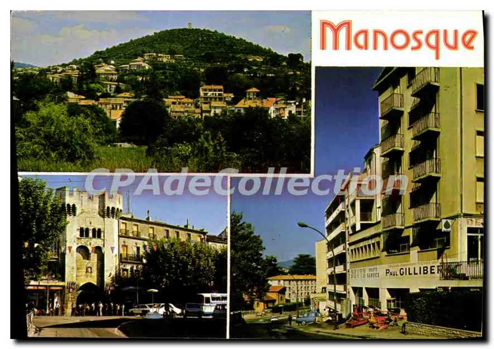 Manosque — panoramiczny widok i budynki — Paul Gilliber - Awers
