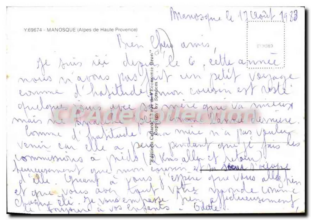 Manosque — panoramiczny widok i budynki — Paul Gilliber - Rewers