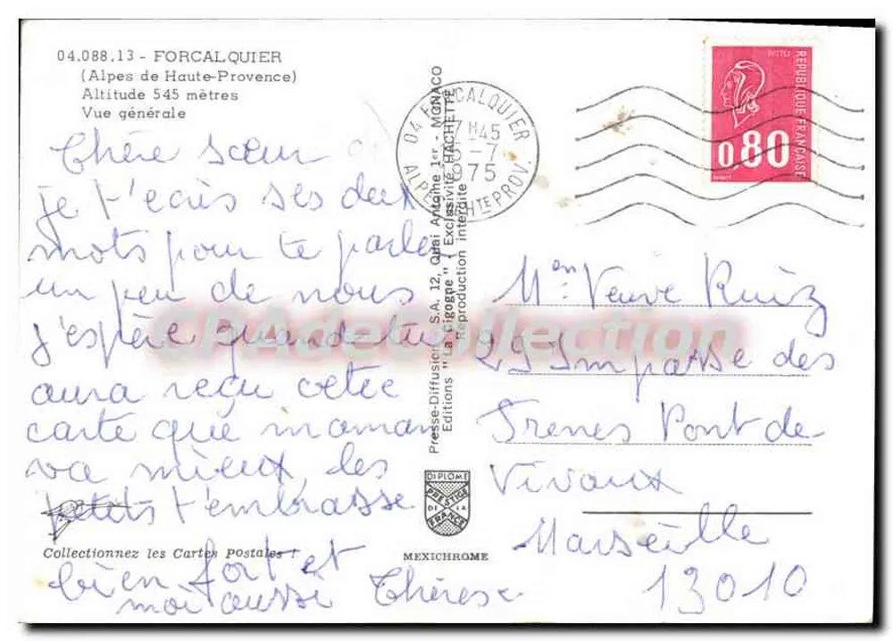 Forcalquier — Allgemeiner Blick — Presses-Diffusion S.A. n° 04.088.13 - Rückseite