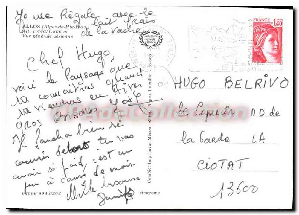 Allos (Alpes-de-Haute-Provence) — Allgemeine Luftaufnahme — Imprimeur Mâcon - Rückseite