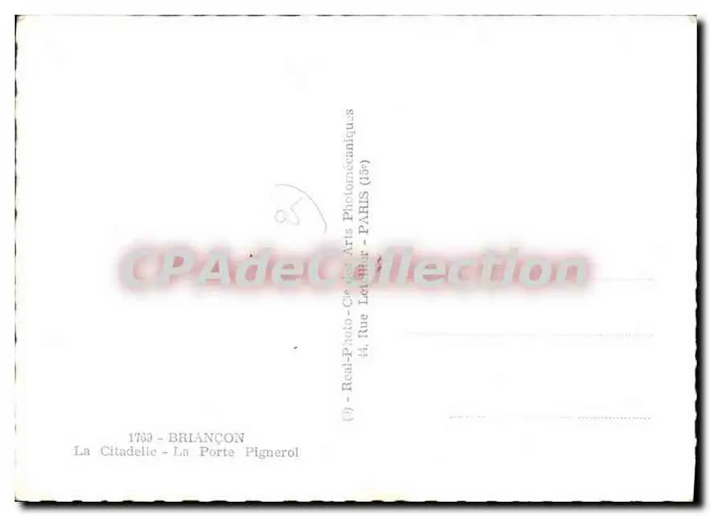 Briançon — Twierdza — Brama Pignerol — Real Photo — Paryż - Rewers