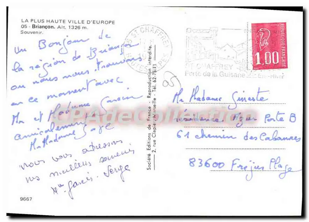 BRIANÇON — Panoramablick und städtische Ansicht — Société Éditions de France - Rückseite