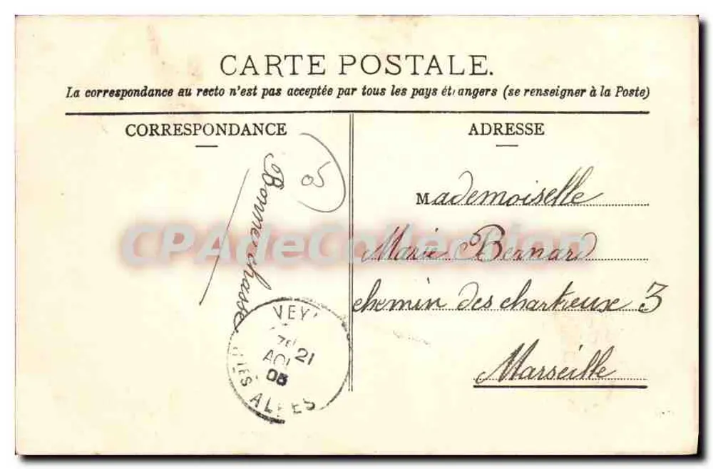 Gap - Le Lycée de Garçons. à droite les casernes neuves — Lambert, édit. à Gap - Cliché Willemsac - Rückseite