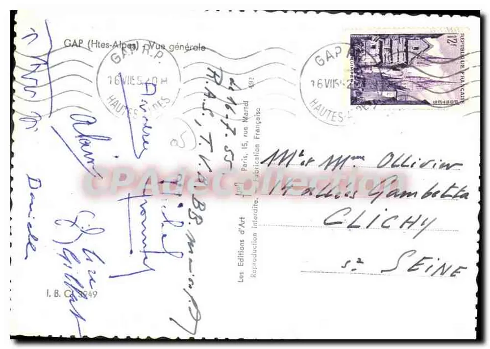 GAP (Wysokie Alpy) — Ogólny widok — Les Editions d'Art, Paryż - Rewers