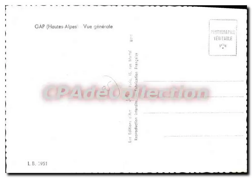 GAP (Hautes-Alpes) — Vista geral — Les Editions d'Art, Paris - Verso