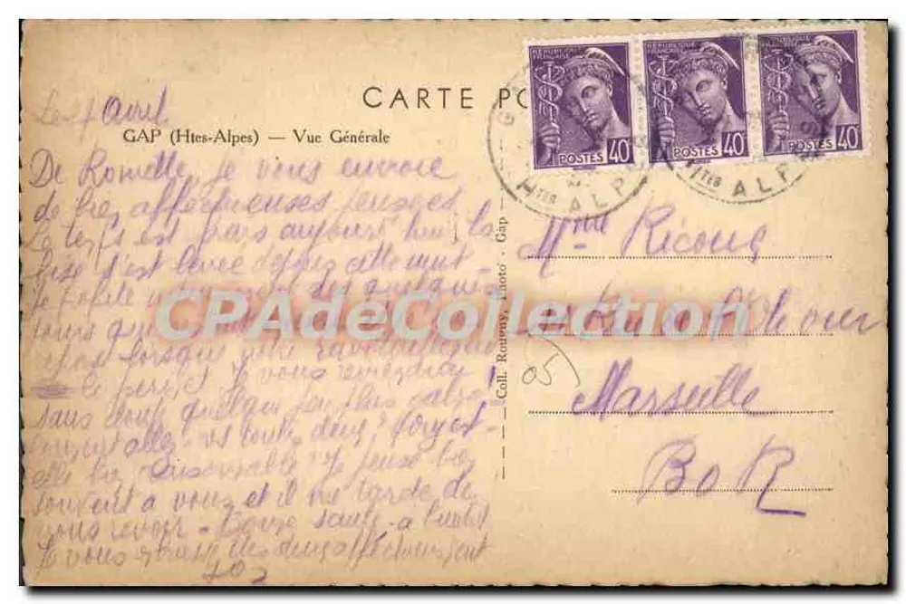 Gap (Alpes Altas) — Vista Geral — Editor: Cail. Roumay, Lote 402 - Verso