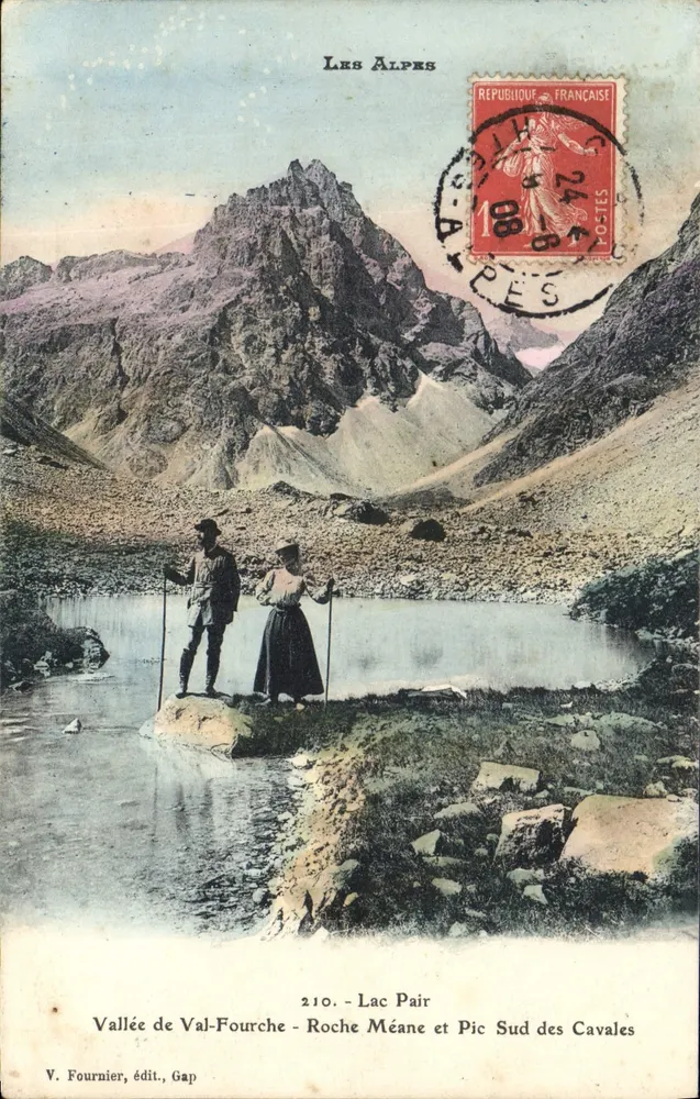 Die Alpen — Tal von Val-Fourche, Lac Pair, Roche Méane und Pic Sud des Cavales — V. Fournier, Verlag, Gap, Nr. 210 - Vorderseite
