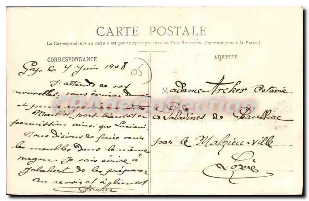Die Alpen — Tal von Val-Fourche, Lac Pair, Roche Méane und Pic Sud des Cavales — V. Fournier, Verlag, Gap, Nr. 210 - Rückseite
