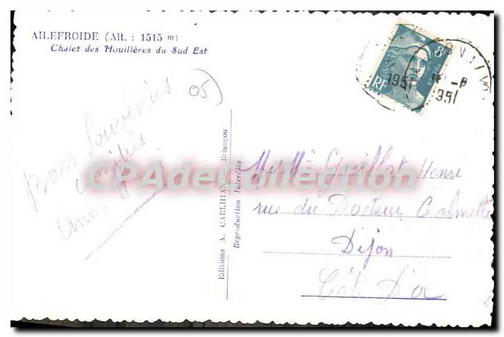 Aillefroide — Chalet delle Miniere del Sud-Est — Edizioni A. Cavelian - Verso