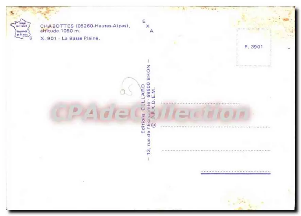 Chabottes (05260-Hautes-Alpes) — Niedere Ebene — Cellard Editions - Rückseite