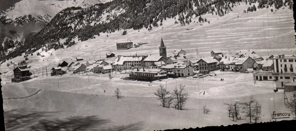Montgenèvre (1860 m.) — vista invernal — Edições L. Francou, n° 12 - Frente