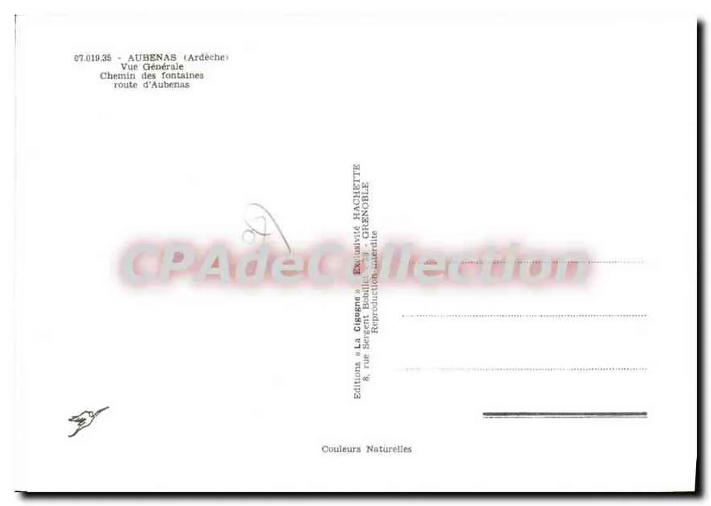 Aubenas — Allgemeiner Blick — Editions La Cigogne - Rückseite
