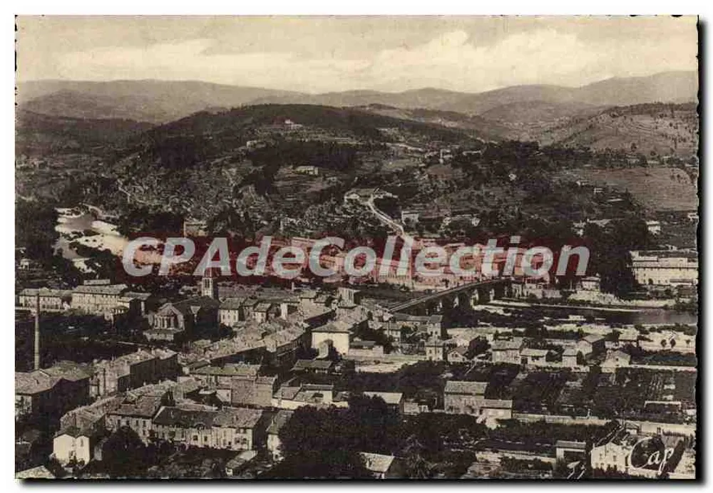 Aubenas — Allgemeiner Blick von der Terrasse — Die malerische Ardeche - Vorderseite
