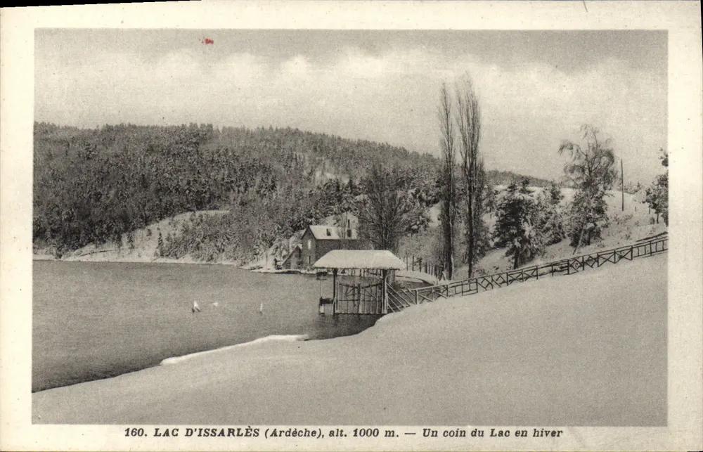 See Issarlès (Ardèche) — Ein Stück des Sees im Winter — Éditions Haond-Colling - Vorderseite