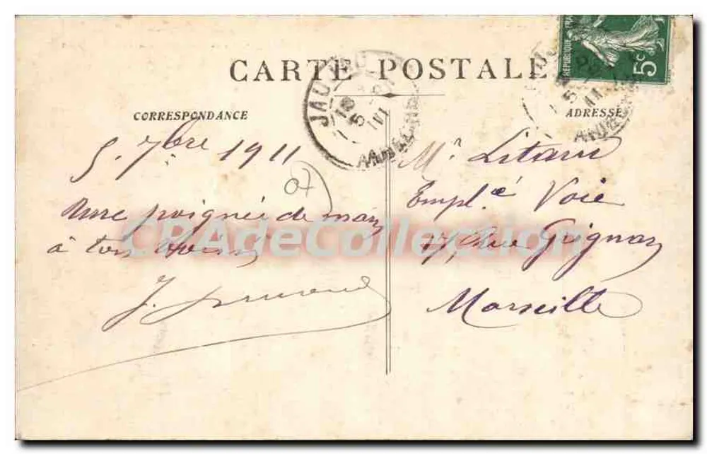 Faujac - Alter römischer Brücke über den Lignon — pittoreske Ardèche, Verlag C. Artaud - Rückseite