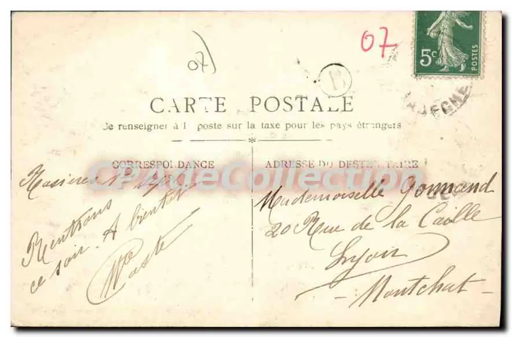 Túneis da Estrada de Ruoms — N°2 — República Francesa - Verso