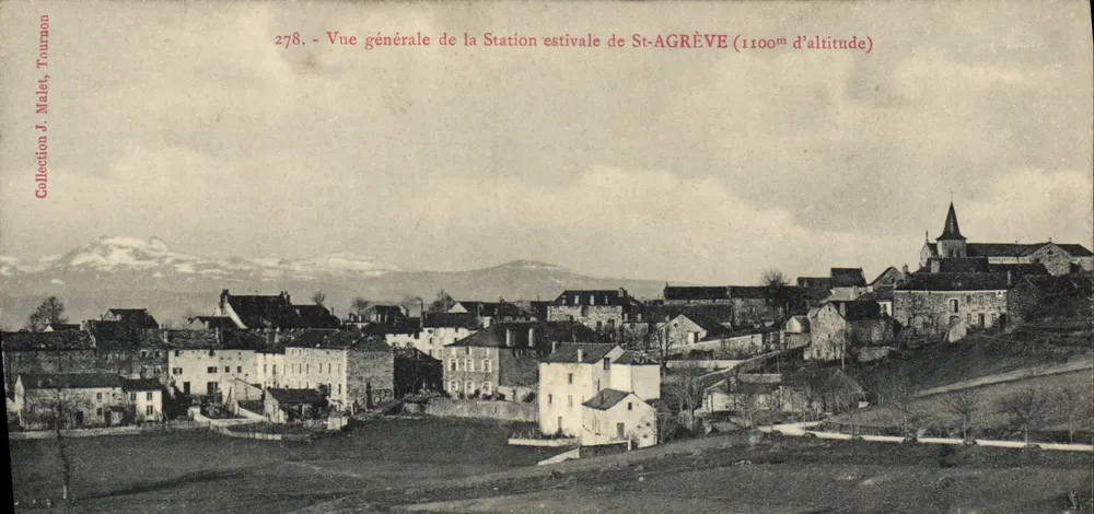 St-Agrève — Allgemeiner Blick auf die Sommerstation (1100m Höhe) — J. Malet, Tournon, n°278 - Vorderseite