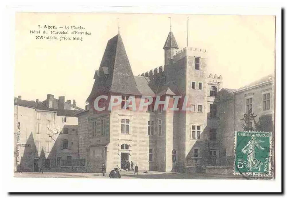 Agen — Das Museum. Hotel du Maréchal d'Estrades. 16. Jahrhundert. (Mon. hist.) — Phototypie Prisent, Agen - Vorderseite
