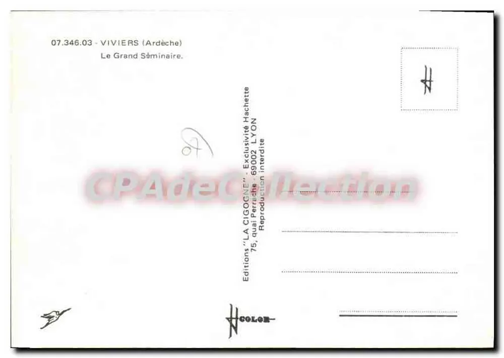 Viviers — Das Große Seminar — Editions 'LA CIGOGNE' - Rückseite