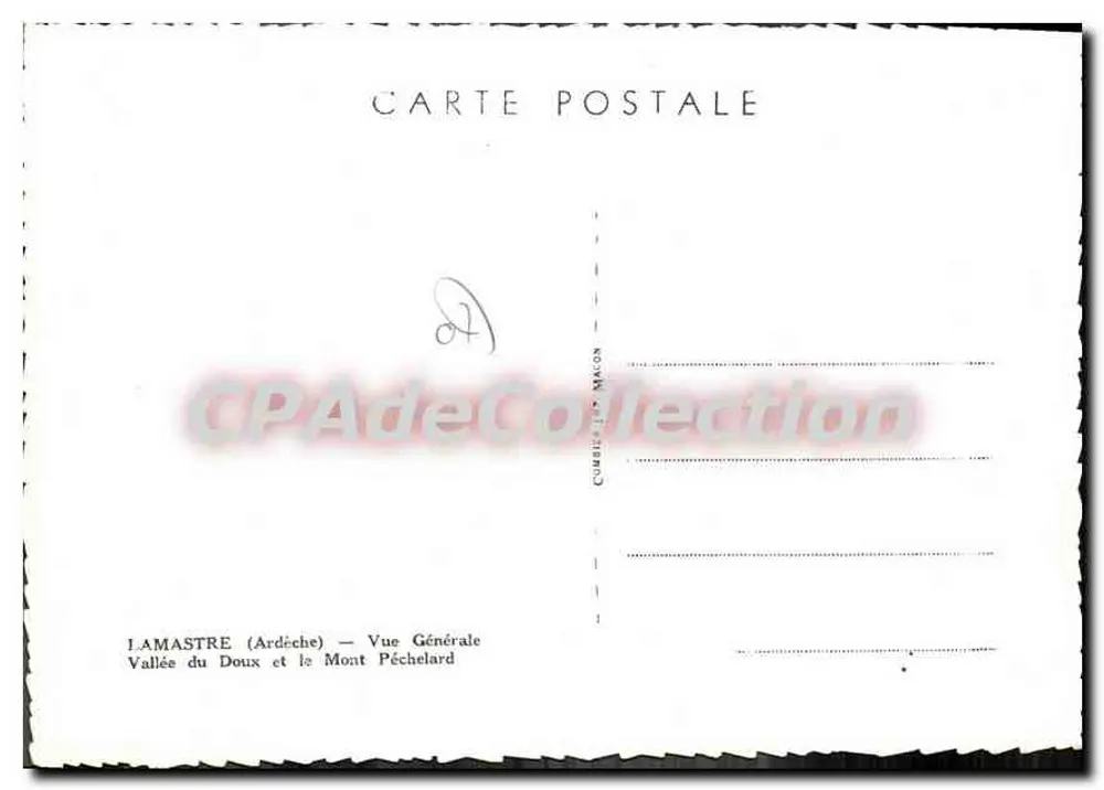 Lamastre (Ardèche) — Allgemeiner Blick auf das Tal des Doux und den Mont Péchelard — Curbet & Mâcon - Rückseite