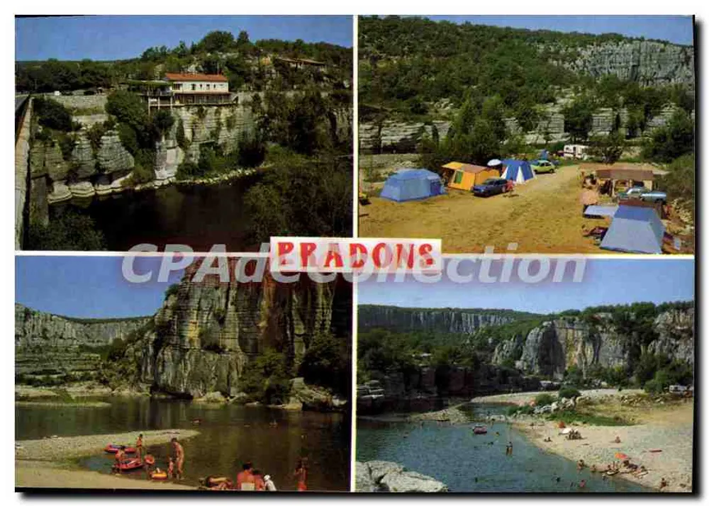 Pradons — Panoramablick auf den Campingplatz und die Klippen — S.A.D. CIGOGNE - Vorderseite