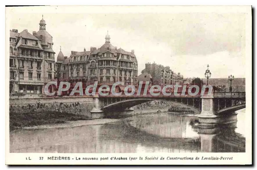 Mézières - Die neue Arohes-Brücke (von der Levalllois-Perret Bau-Gesellschaft) - Vorderseite