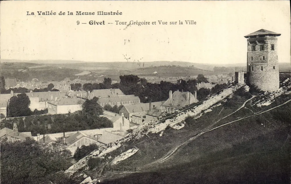 Givet — Tour Grégoire und Blick auf die Stadt — Illustrierte Schlucht der Meuse - Vorderseite
