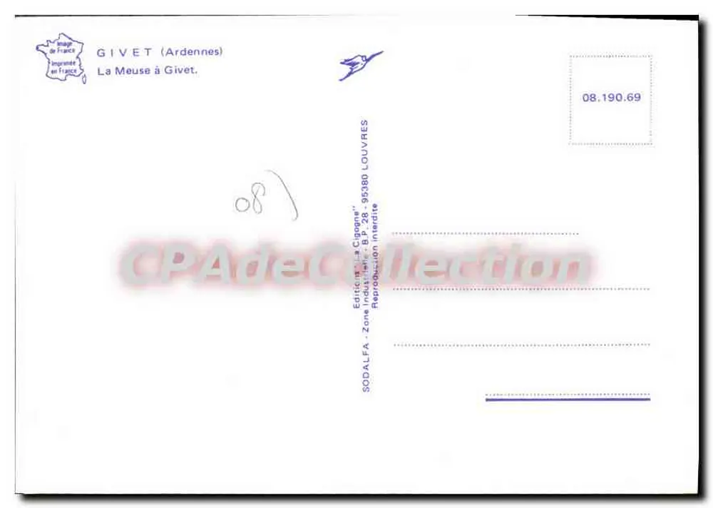 Givet — Die Meuse in Givet — Verlag SODALFA - Rückseite