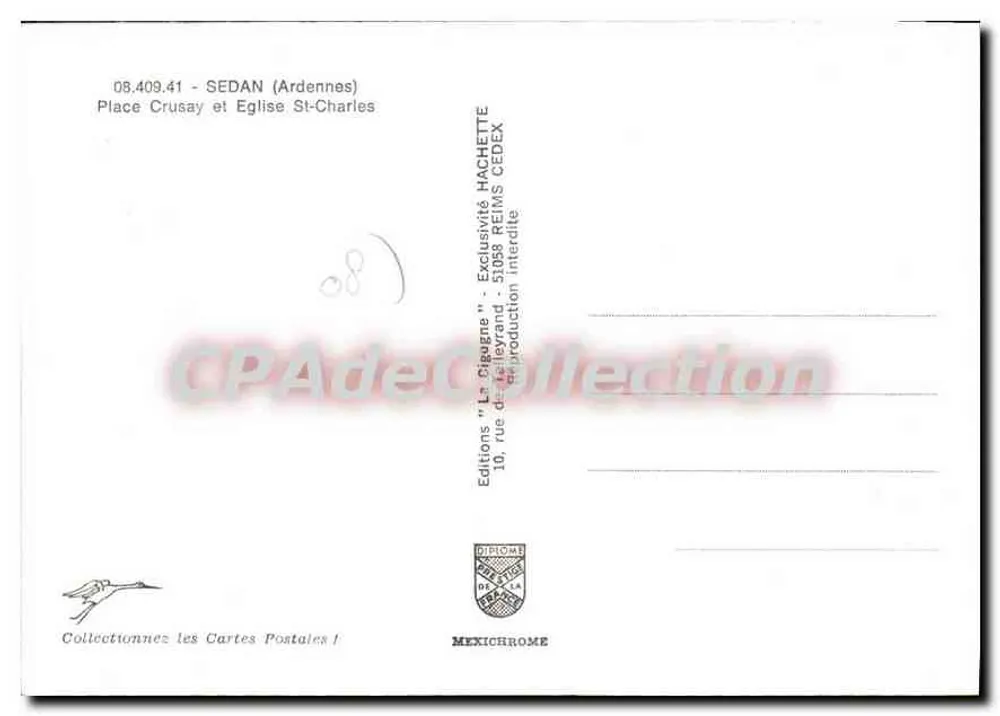 Sedan - Place Crusay und Kirche St-Charles — Editions 'La Gipuane' - Rückseite