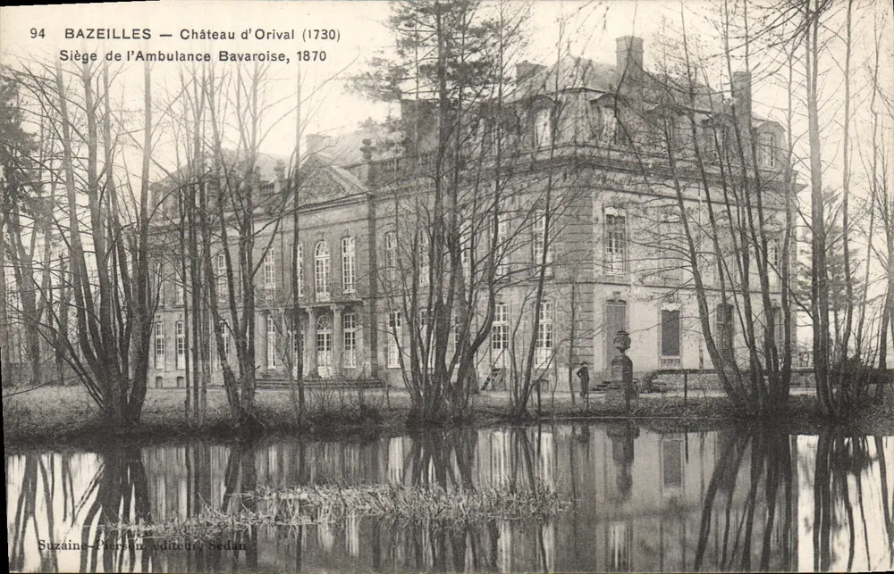 Bazeilles — Kasteel van Orival (1730) — Hoofdkwartier van de Bavarische Ambulanz, 1870 — Suzaine-Pieronn, uitgevers Sedan - Voorkant