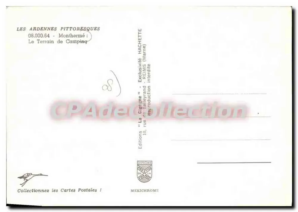 Monthermé - Der Campingplatz — Editions 'La Cigogne' Hachette - Rückseite