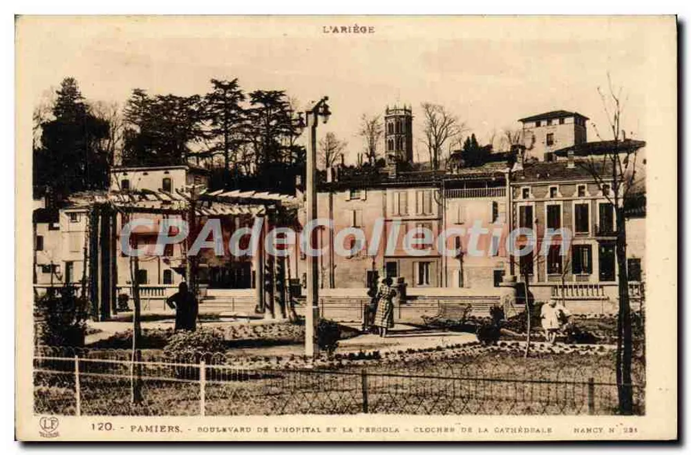 Pamiers - Boulevard de l'Hôpital und die pergola - Kirchtürme der Kathedrale — Nancy N° 231 - Vorderseite