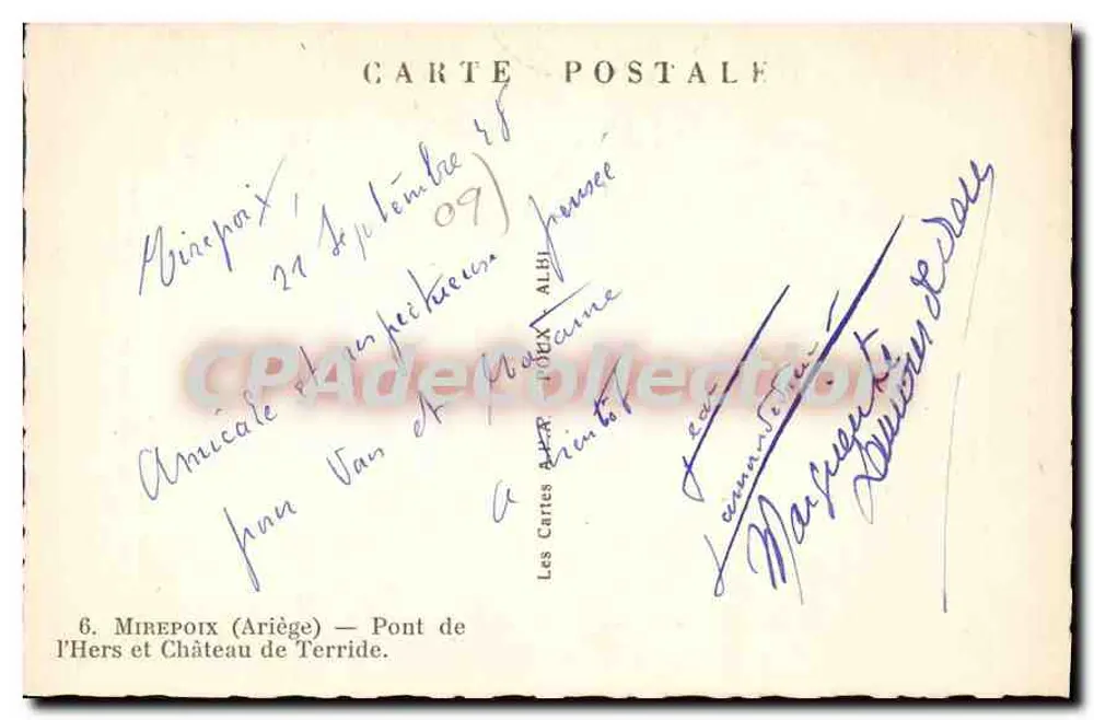 Mirepoix (Ariège) — Ponte do Hers e Castelo de Terride — As Cartas de Albi - Verso