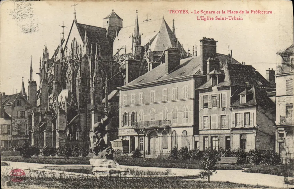 Troyes - Der Platz und die Präfektur-Platz, die Kirche Saint-Urbain — Verlag Clouverture - Vorderseite