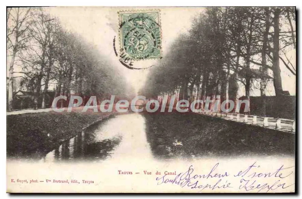 Troyes — Vista do Canal — E. Guyot, fot. — V° Bertrand, édit., Troyes - Frente