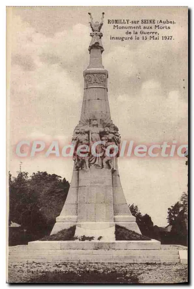 ROMILLY-sur-SEINE (Aube) — Kriegsdenkmal, eingeweiht am 15. Mai 1927 — Ch. Granddiddies, Fotoclub, Troyes - Vorderseite