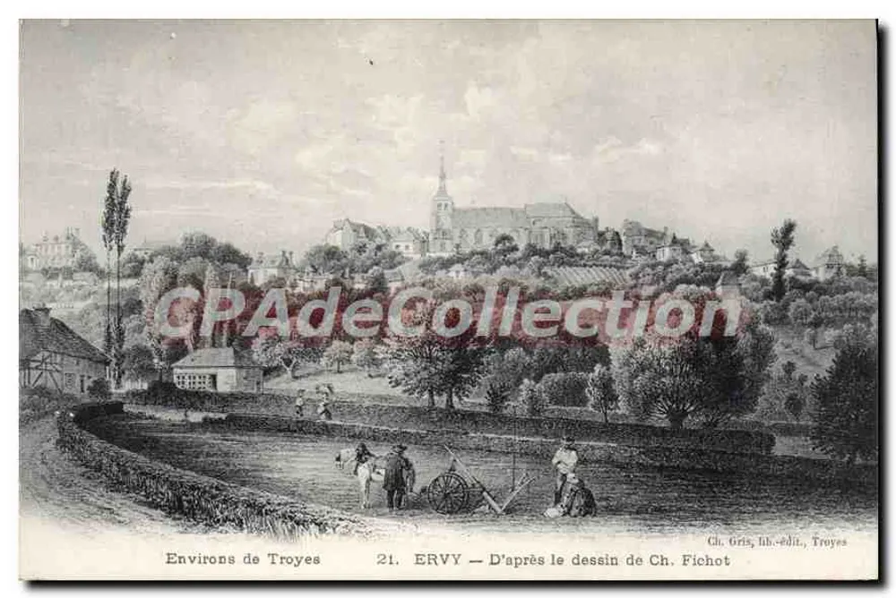 Ervy — Nach dem Zeichnung von Ch. Fichot — Ch. Gris, Verlag, Troyes - Vorderseite