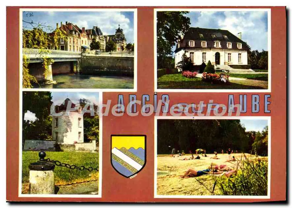 Arcis-sur-Aube — Brücke der Aube, Rathaus, Schloss, Strand — Editionen 'La Cigogne' - Vorderseite