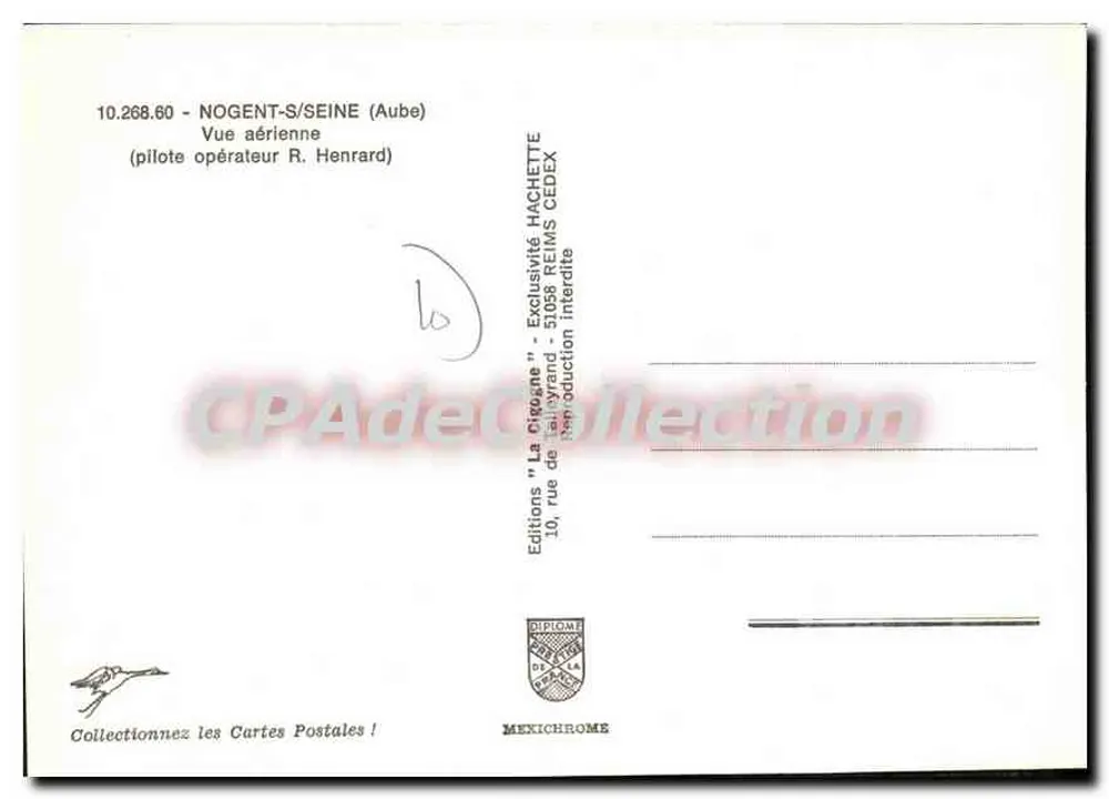 Nogent-sur-Seine (Aube) — Luftbild — Éditions 'La Circone' - Rückseite