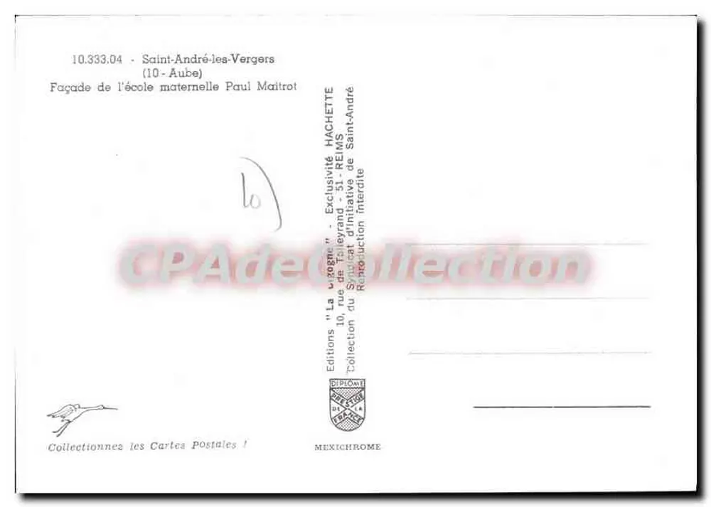 Saint-André-les-Vergers — Fassade der Kindertagesstätte Paul Maitrot — Éditions Diplôme - Rückseite