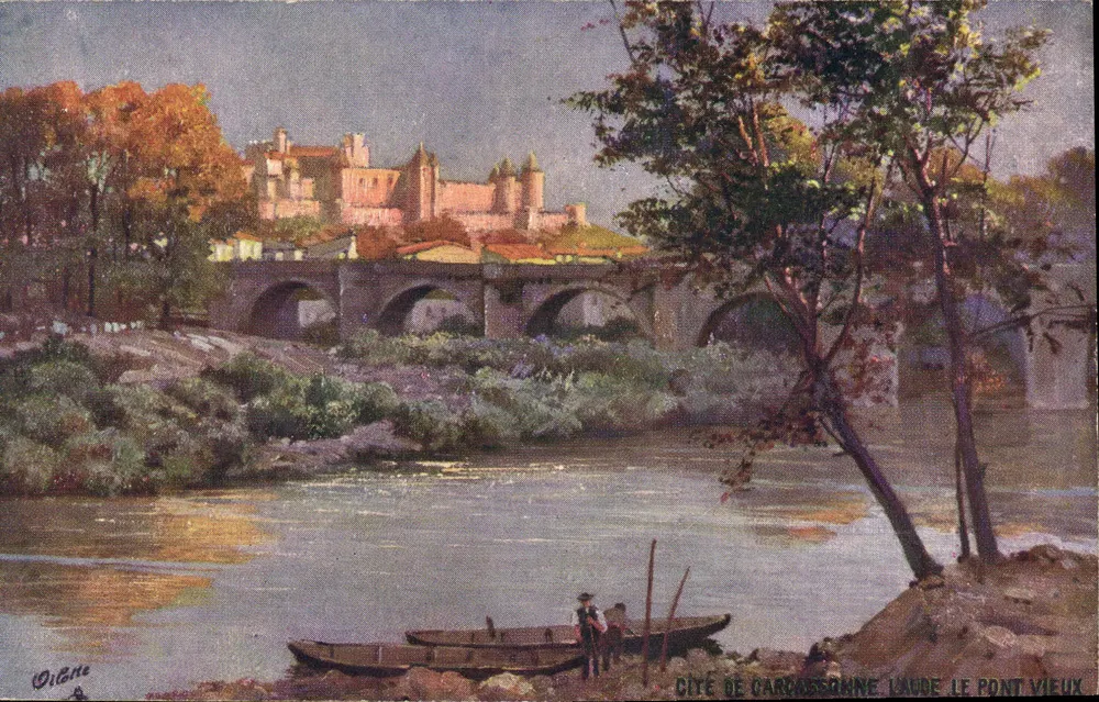 Cité de Carcassonne — Ansicht des alten Brücke — Edition Tuck & Fils - Vorderseite