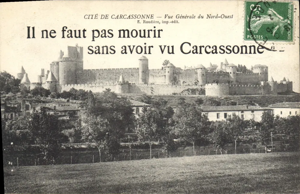 Cité de Carcassonne — Vue Générale du Nord-Ouest — E. Roudière, imp.-édit. - Recto