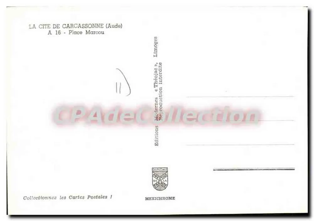 Place Marcou — Carcassonne (Aude) — Edições Diplomome - Verso